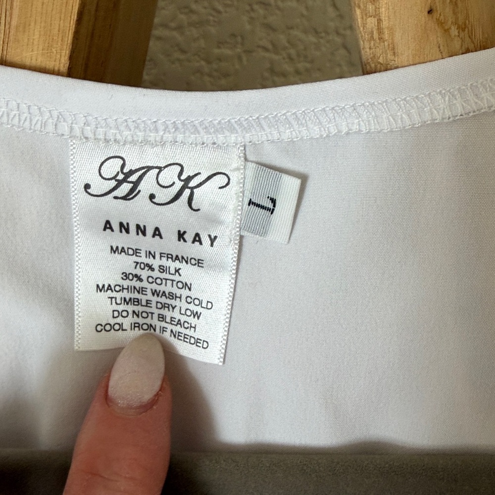ANNA KAY White Ruched V-Neck Long Sleeve Dress Deep V - Picture 3 of 4